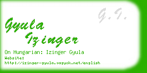 gyula izinger business card